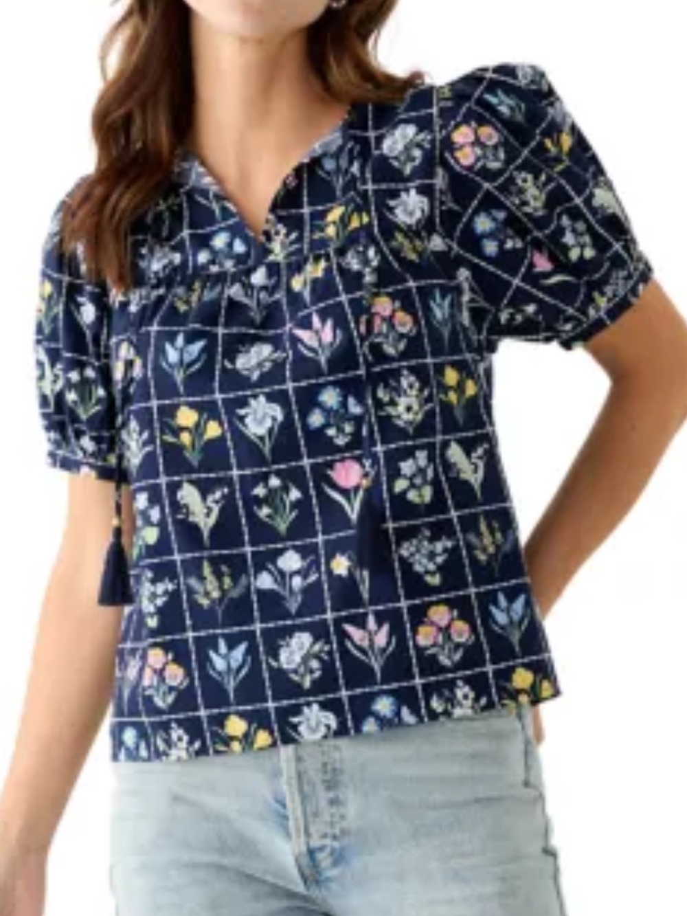 NWOT Crown & Ivy Floral Puff Sleeve Blouse